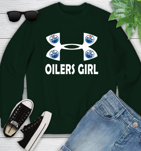 NHL Edmonton Oilers Girl Under Armour Hockey Sports Youth Sweatshirt 9