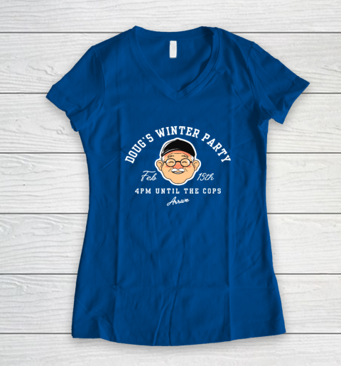 Dougs Winter Party February, Invite Winter Party Celebrate Women's V-Neck T-Shirt 5