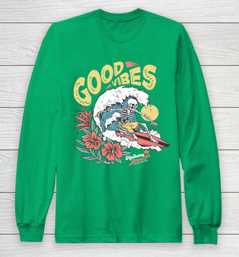 Good Vibes Skeleton Surfer Long Sleeve T-Shirt 4