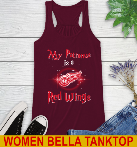 NHL Hockey Harry Potter My Patronus Is A Detroit Red Wings Racerback Tank 2