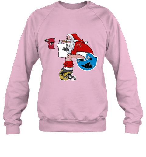 q3rw santa claus tampa bay buccaneers shit on other teams christmas sweatshirt 35 front light pink