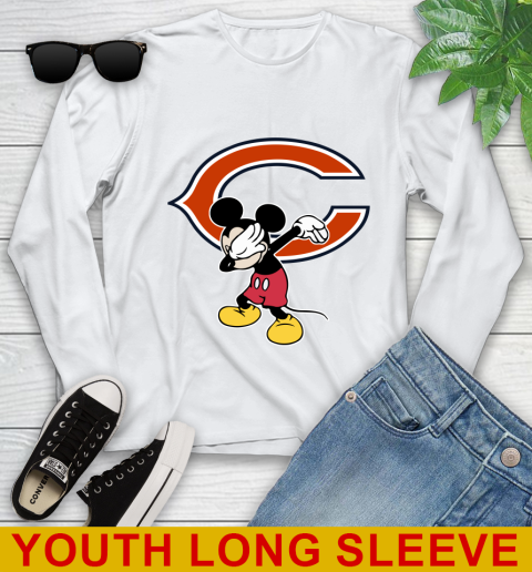 Chicago Bears NFL Football Dabbing Mickey Disney Sports Youth Long Sleeve