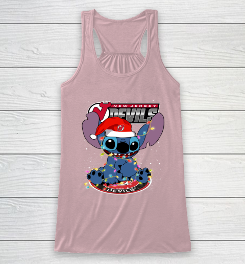 New Jersey Devils NHL Hockey noel stitch Christmas Racerback Tank 5