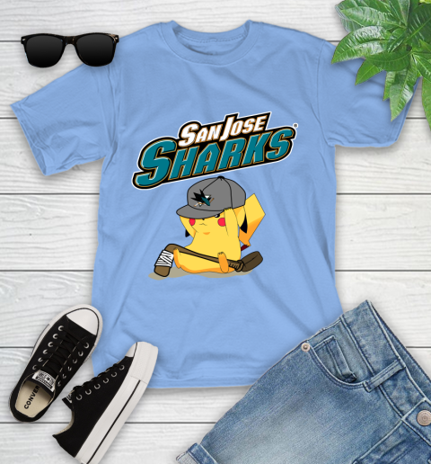 NHL Pikachu Hockey Sports San Jose Sharks Youth T-Shirt 11