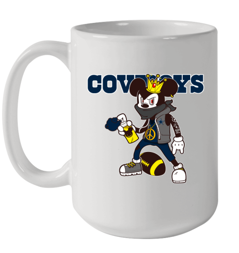 Dallas Cowboys NFL Football Mickey Peace Sign Sports Ceramic Mug 15oz