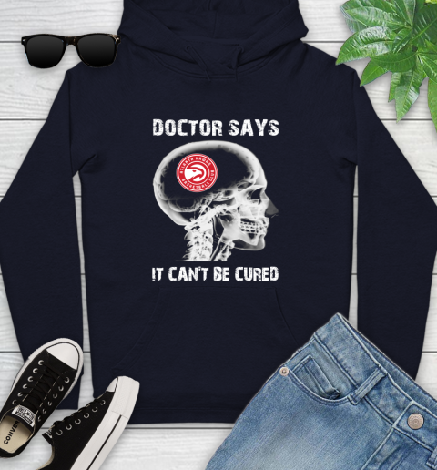 NBA Atlanta Hawks Basketball Skull It Can't Be Cured Shirt Youth Hoodie 3