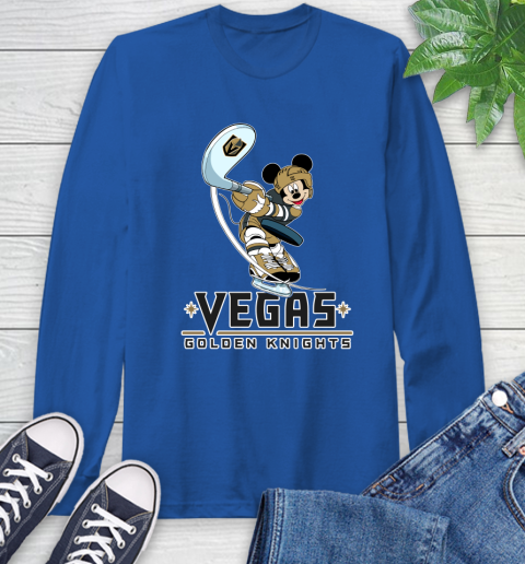 NHL Hockey Vegas Golden Knights Cheerful Mickey Mouse Shirt Long Sleeve T-Shirt 10
