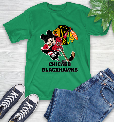 NHL Chicago Blackhawks Mickey Mouse Disney Hockey T Shirt T-Shirt 7
