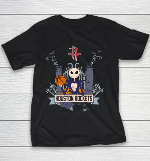 NBA Houston Rockets Basketball Jack Skellington Halloween Youth T-Shirt