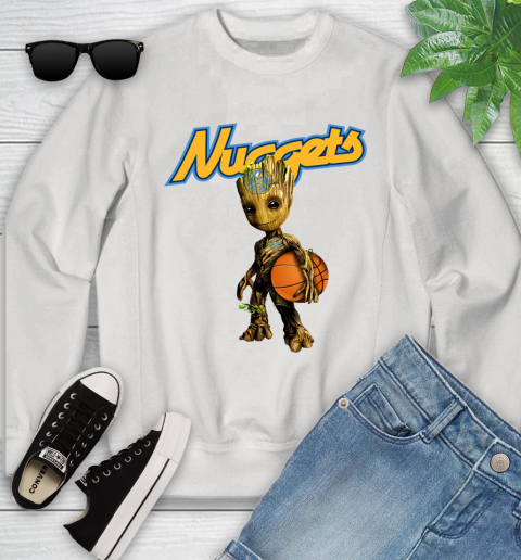 Denver Nuggets NBA Basketball Groot Marvel Guardians Of The Galaxy Youth Sweatshirt