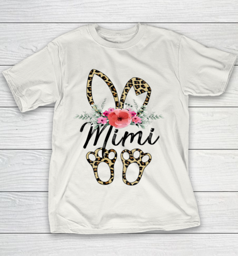 Mother s Day Easter Shirt For Mimi Leopard Bunny Floral Youth T-Shirt