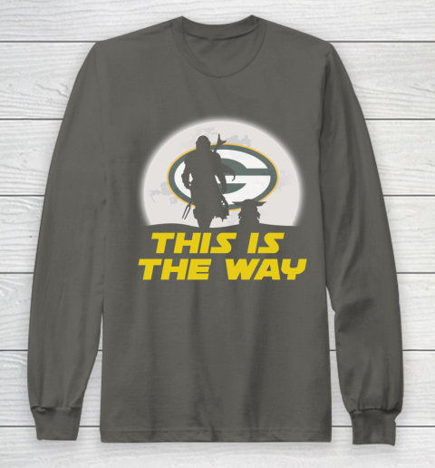 Green Bay Packers NFL Football Star Wars Yoda And Mandalorian This Is The Way Long Sleeve T-Shirt 5