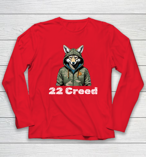 Coyote in Hood 22 Creed Graphic Hunting Long Sleeve T-Shirt 6