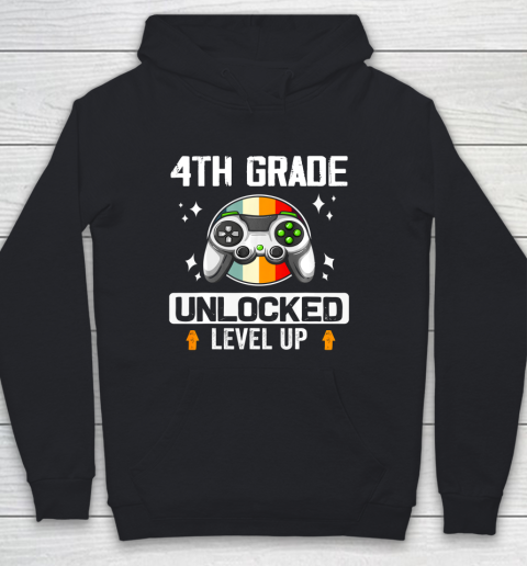 Next Level t shirts 4th Grade Unlocked Level Up Back To School Fourth Grade Gamer Youth Hoodie