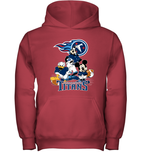 NFL Tennessee Titans Mickey Mouse Donald Duck Goofy Football T Shirt UQFuYC85OR8 youth hoodie 43 95 151514 front red