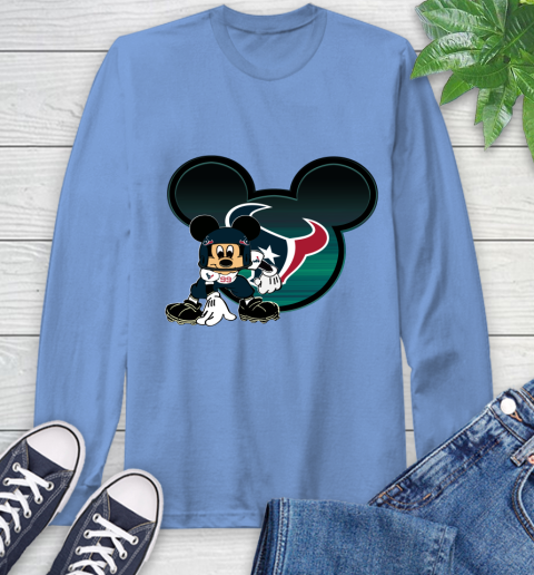 NFL Houston Texans Mickey Mouse Disney Football T Shirt Long Sleeve T-Shirt 11