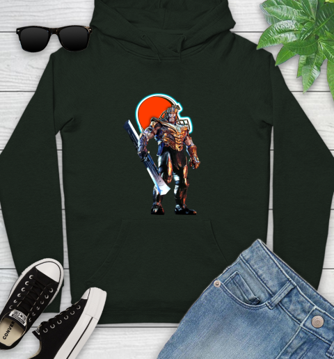 NFL Thanos Gauntlet Avengers Endgame Football Cleveland Browns Youth Hoodie 13