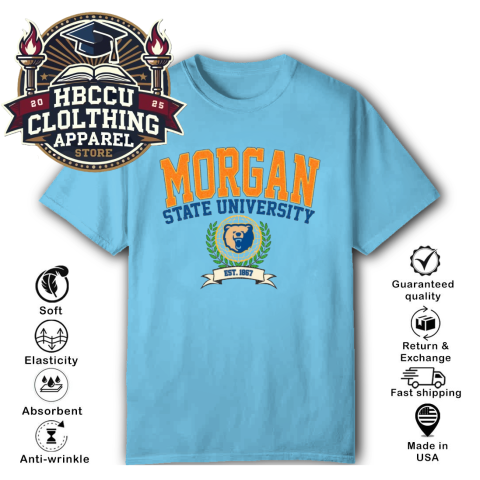 BearcaT Morgan State University HBCU T-Shirt pv29 bearcat morgan state university hbcu classic t shirt 2 front sky HBCU Clothing Apparel