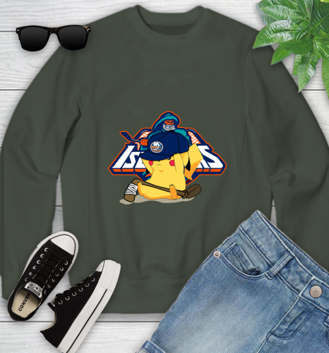 NHL Pikachu Hockey Sports New York Islanders Youth Sweatshirt 10