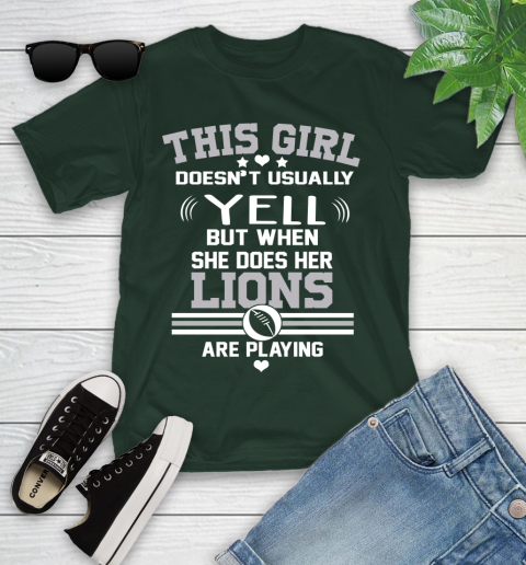 Detroit Lions NFL Football I Yell When My Team Is Playing Youth T-Shirt 5