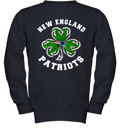 NFL New England Patriots Three Leaf Clover St Patrick's Day Football Sports EM3ML0IWVEA youth sweatshirt 47 95 151514 front navy