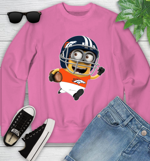 NFL Denver Broncos Minions Disney Football Sports Youth Sweatshirt 7