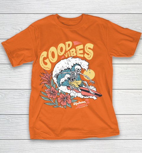 Good Vibes Skeleton Surfer Youth T-Shirt 4