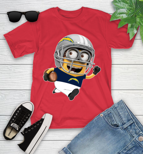 NFL San Diego Chargers Minions Disney Football Sports Youth T-Shirt 10