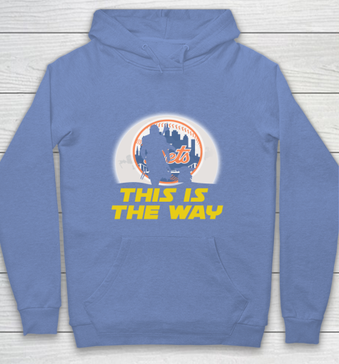 New York Mets MLB Baseball Star Wars Yoda And Mandalorian This Is The Way Youth Hoodie 8