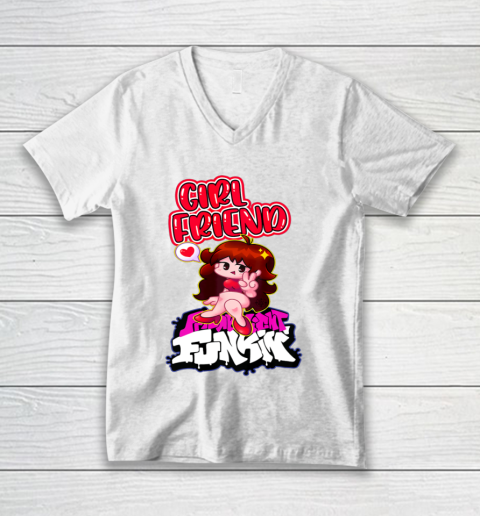 Graphic Friday Night Funkin Girlfriend Vaporwave For Fans V-Neck T-Shirt