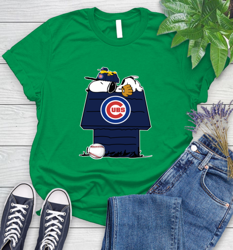MLB Chicago Cubs Snoopy Woodstock The Peanuts Movie Baseball T Shirt Women's T-Shirt 6