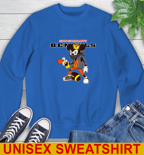 Cincinnati Bengals NFL Football Mickey Peace Sign Sports Sweatshirt 9