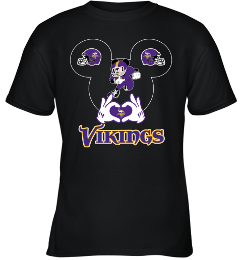 I Love The Vikings Mickey Mouse Minnesota Vikings Youth T-Shirt