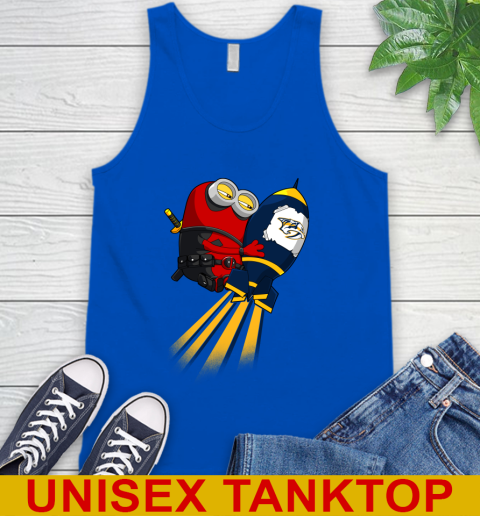 NHL Hockey Nashville Predators Deadpool Minion Marvel Shirt Tank Top - Image 5