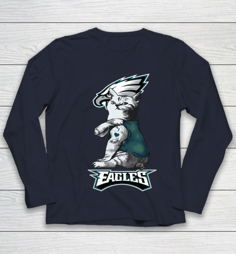 NFL Football My Cat Loves Philadelphia Eagles Youth Long Sleeve 3 NFL Football My Cat Loves Philadelphia Eagles Youth Long Sleeve - Image 3