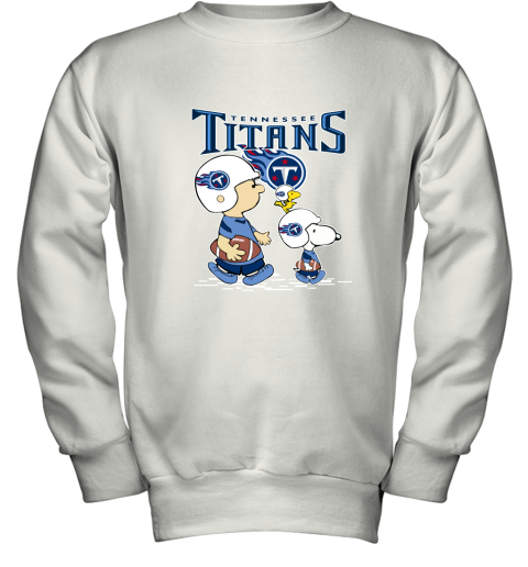 Tennessee Titans Let's Play Football Together Snoopy NFL Youth Sweatshirt