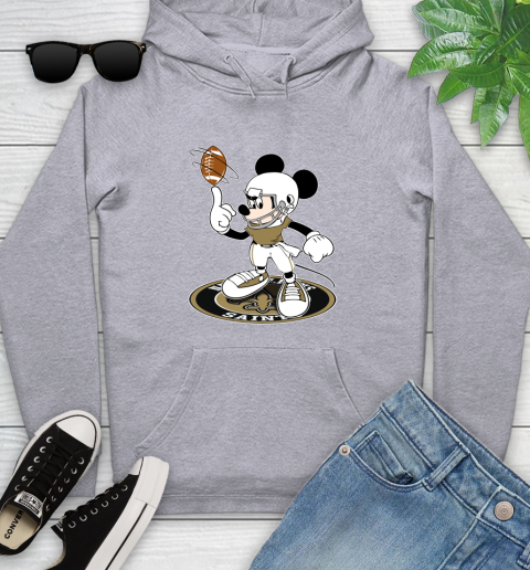 NFL Football New Orleans Saints Cheerful Mickey Disney Shirt Youth Hoodie 6