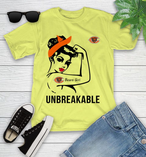 NFL Chicago Bears Girl Unbreakable Football Sports Youth T-Shirt 5