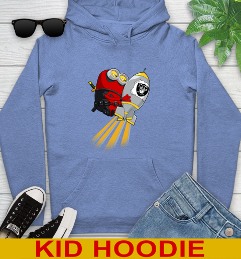 NFL Football Oakland Raiders Deadpool Minion Marvel Shirt Youth Hoodie 12