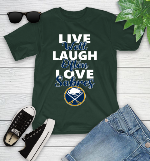 NHL Hockey Buffalo Sabres Live Well Laugh Often Love Shirt Youth T-Shirt 4