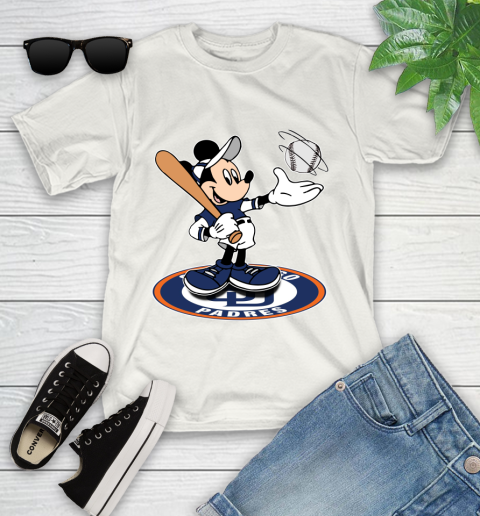 MLB Baseball San Diego Padres Cheerful Mickey Disney Shirt Youth T-Shirt 2