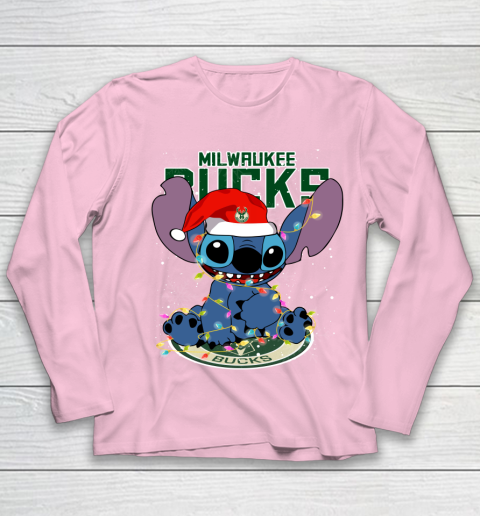 Milwaukee Bucks NBA noel stitch Basketball Christmas Youth Long Sleeve 6
