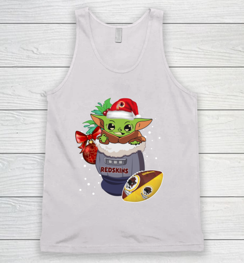 Washington Redskins Christmas Baby Yoda Star Wars Funny Happy NFL Tank Top 2