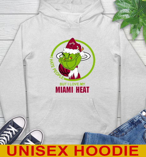 Miami Heat NBA Christmas Grinch I Hate People But I Love My Favorite Basketball Team Hoodie