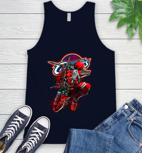 NBA Deadpool Marvel Comics Sports Basketball Cleveland Cavaliers Tank Top 3