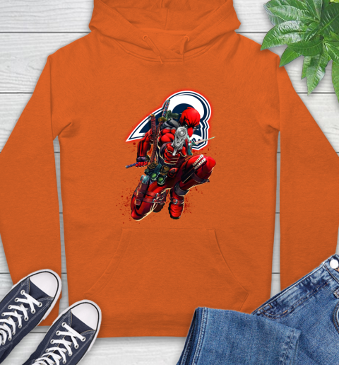 NFL Deadpool Marvel Comics Sports Football Los Angeles Rams Hoodie 5