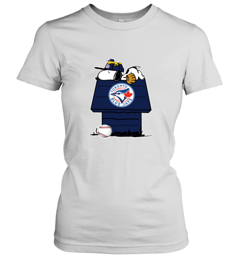 Toronto BLue Jays Snoopy And Woodstock Resting Together MLB Women's T-Shirt