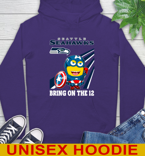 NFL Football Seattle Seahawks Captain America Marvel Avengers Minion Shirt Hoodie 5
