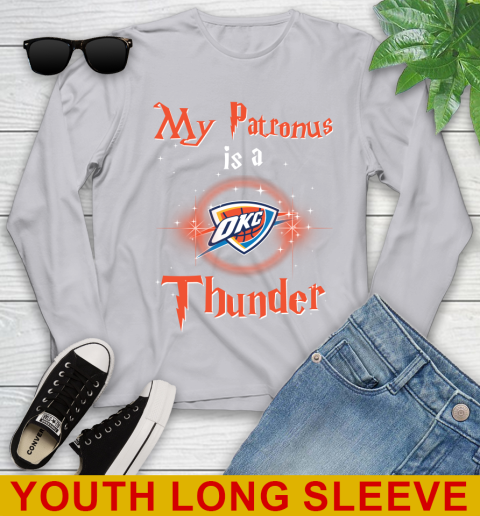 NBA Basketball Harry Potter My Patronus Is A Oklahoma City Thunder Youth Long Sleeve 5