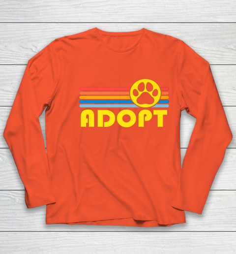 Rescue Animal Adoption Adopt Cat or Dog Vintage Retro Sunset Youth Long Sleeve 3